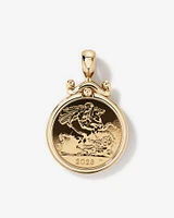 Half Sovereign Medallion Pendant in 10kt and 22kt Yellow Gold