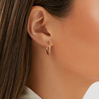 15mm Square Twist Hoop Earrings in 10kt Rose Gold