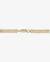 Leaf Link Metal Tennis Bracelet in 10kt Yellow Gold