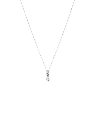 Vertical Sliding Knot Pendant Necklace in Sterling Silver