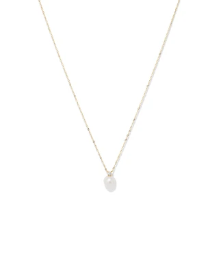 Cultured Freshwater Pearl and Diamond Pendant in 10kt Yellow Gold