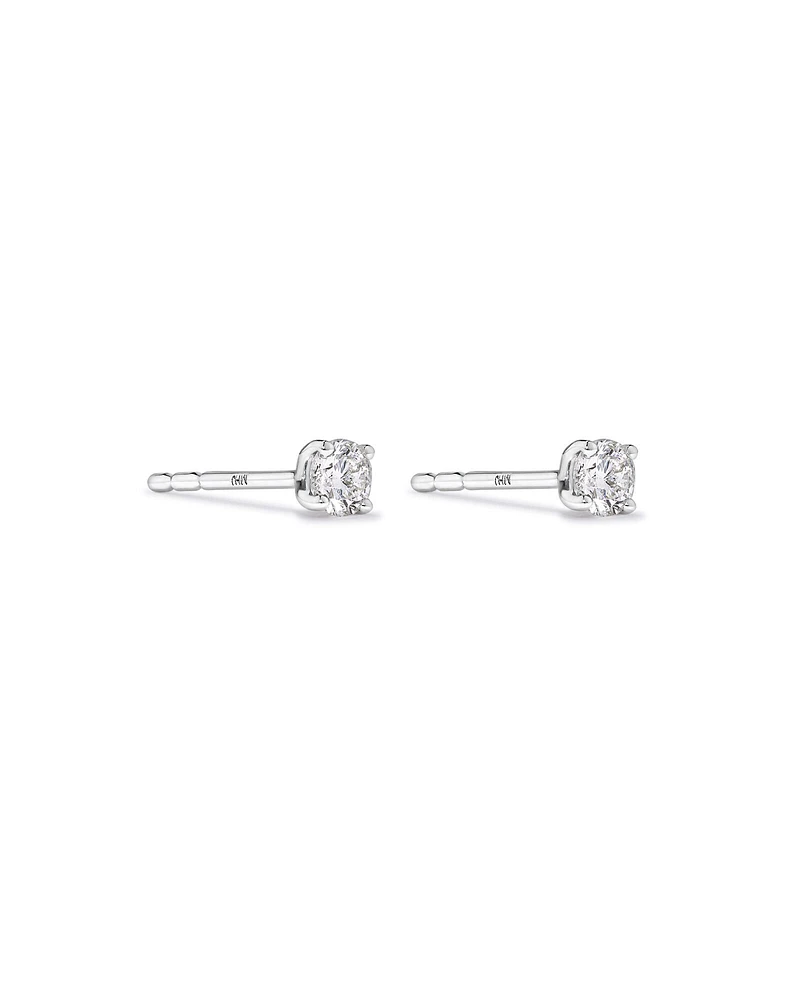 0.25 Carat TW Diamond Solitaire Stud Earrings in 18kt Gold