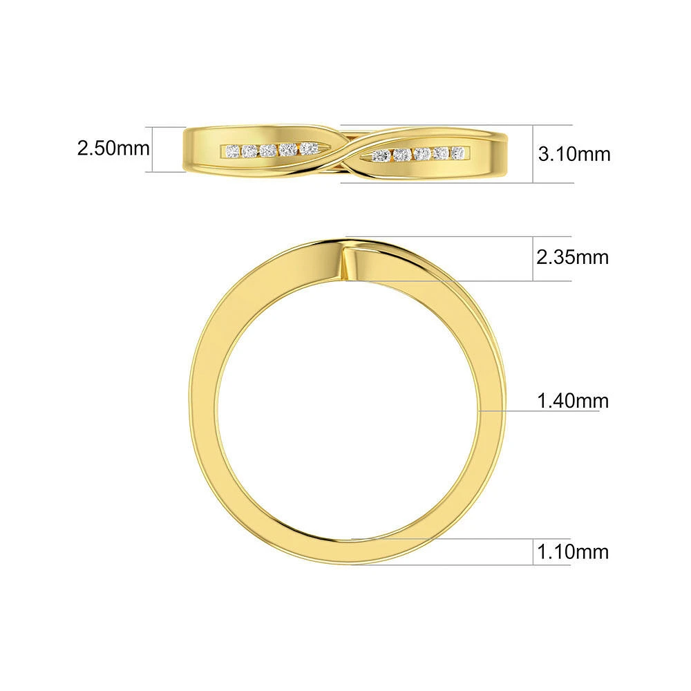 Wedding Band with Diamonds in 10kt Yellow Gold