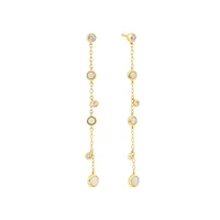 Drop Earrings with Opal & 0.15 Carat TW of Diamonds in 10kt Yellow Gold