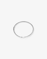 Diamond Accent Infinity Oval Hinge Bangle in Sterling Silver