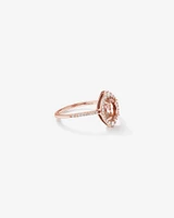 Halo Ring with Morganite & 0.20 Carat TW of Diamonds in 10kt Rose Gold