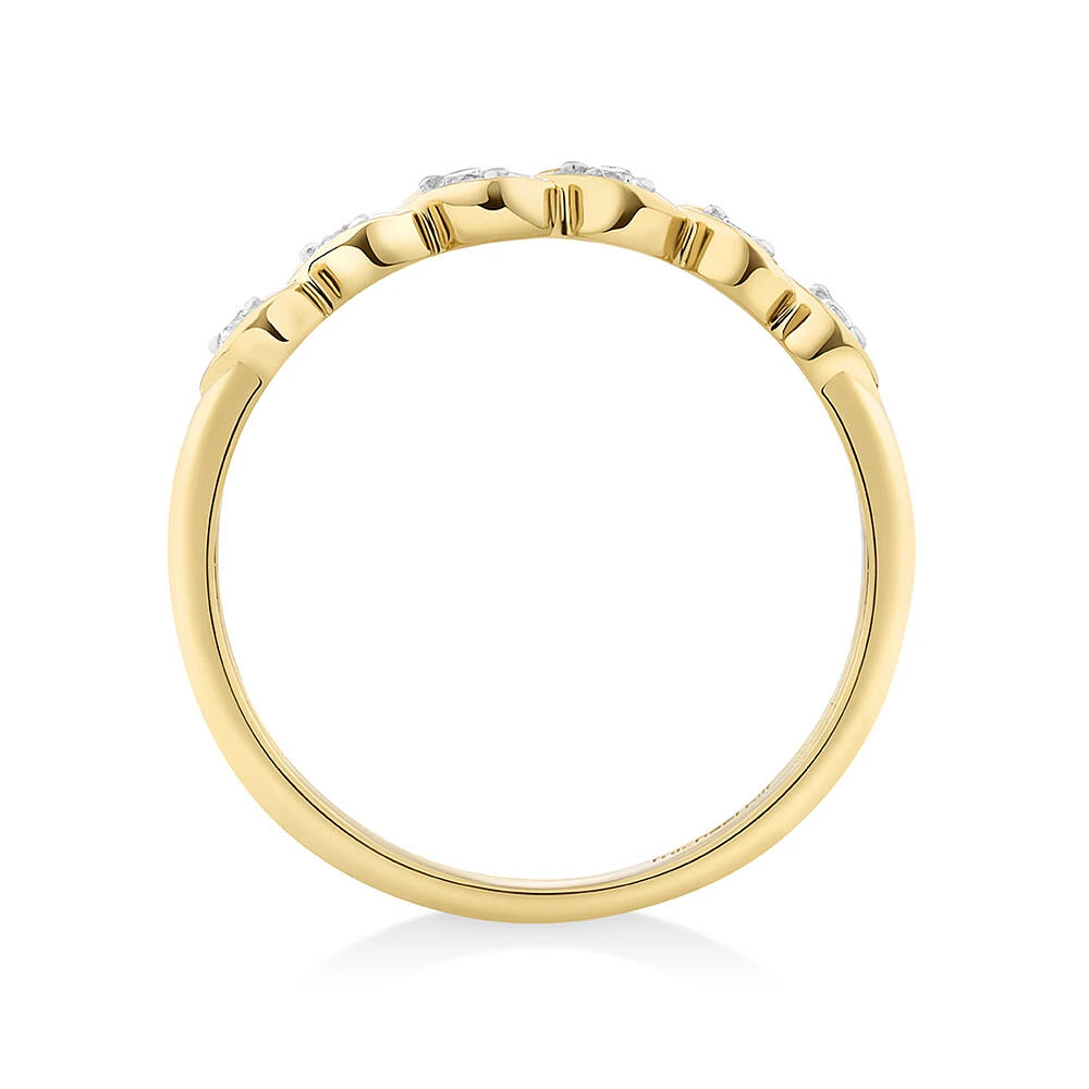 Fancy Twist Ring with 0.10 Carat TW of Diamonds in 10kt Yellow Gold