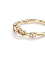 0.12 Carat TW Diamond Contoured Wedding band in 14kt Yellow Gold