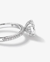 1.95 Carat TW Oval Cut Laboratory-Grown Diamond Solitaire Side Accent Engagement Ring in 14kt White Gold