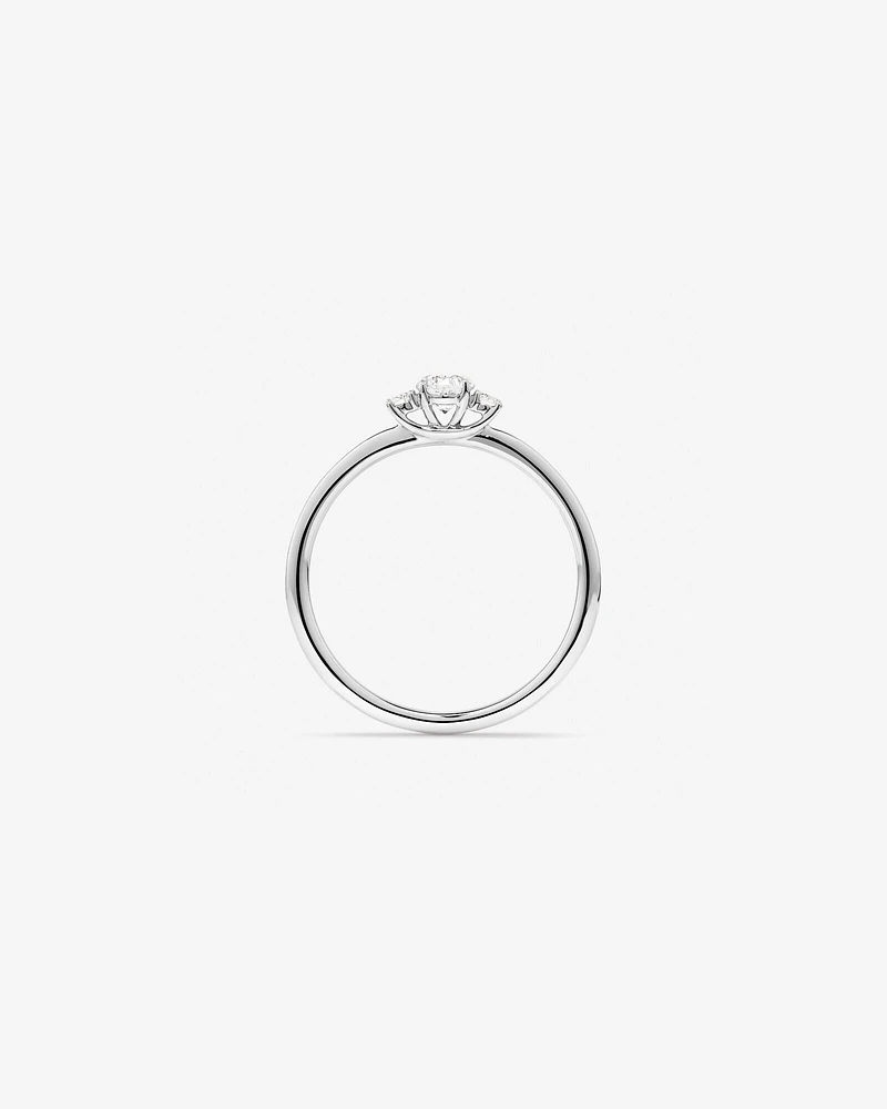 0.30 Carat TW Round Brilliant Diamond Three-Stone Engagement Ring in 14kt White Gold