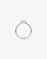 0,30 Carat Poids Total Bague De Fiançailles En Diamant Rond Brillant, Trois Pierres, En Or Blanc 14 Ct