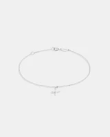 19cm (7.5") N Initial Bracelet in Sterling Silver