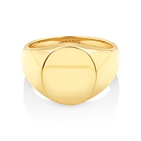 Men's Oval Signet Ring in 10kt Yellow Gold