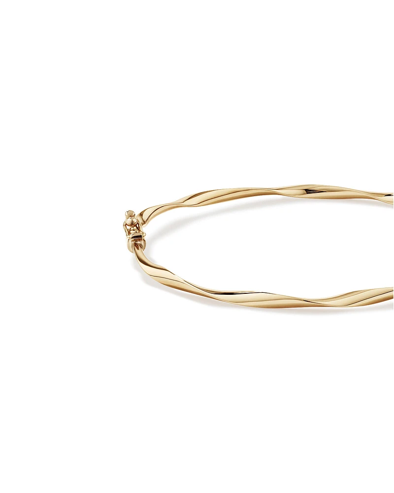 60mm Hollow Twist Bangle In 10kt Yellow Gold