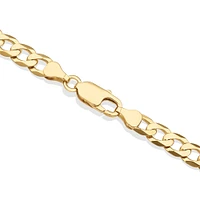 60cm (24") 6.5mm-7mm Width Solid Curb Chain in 10kt Yellow Gold