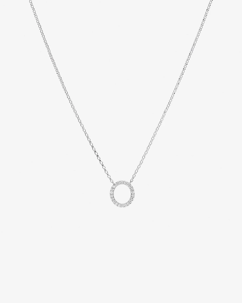 A' Initial necklace with 0.10 Carat TW of Diamonds in 10kt White Gold