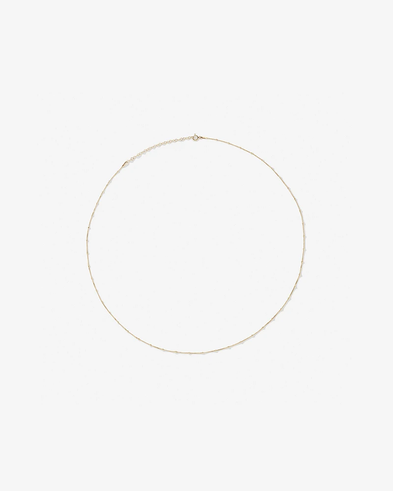 50cm (20") Station Ball and Curb Chain in 10kt Yellow Gold