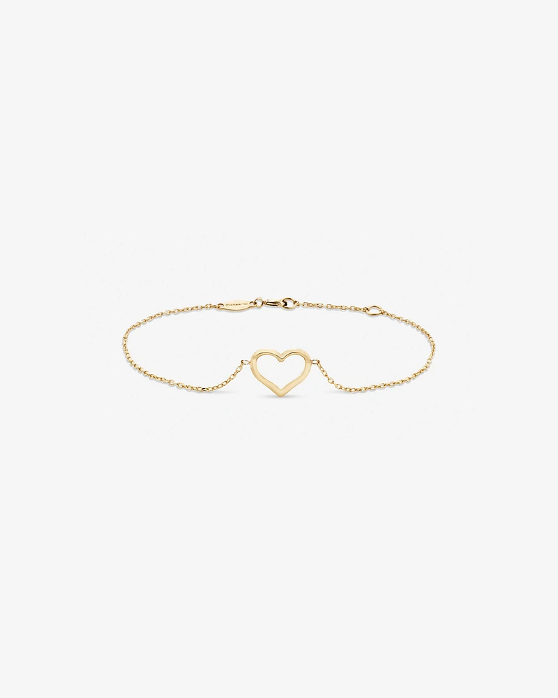 19cm (7.5") Heart Bracelet in 10kt Yellow Gold