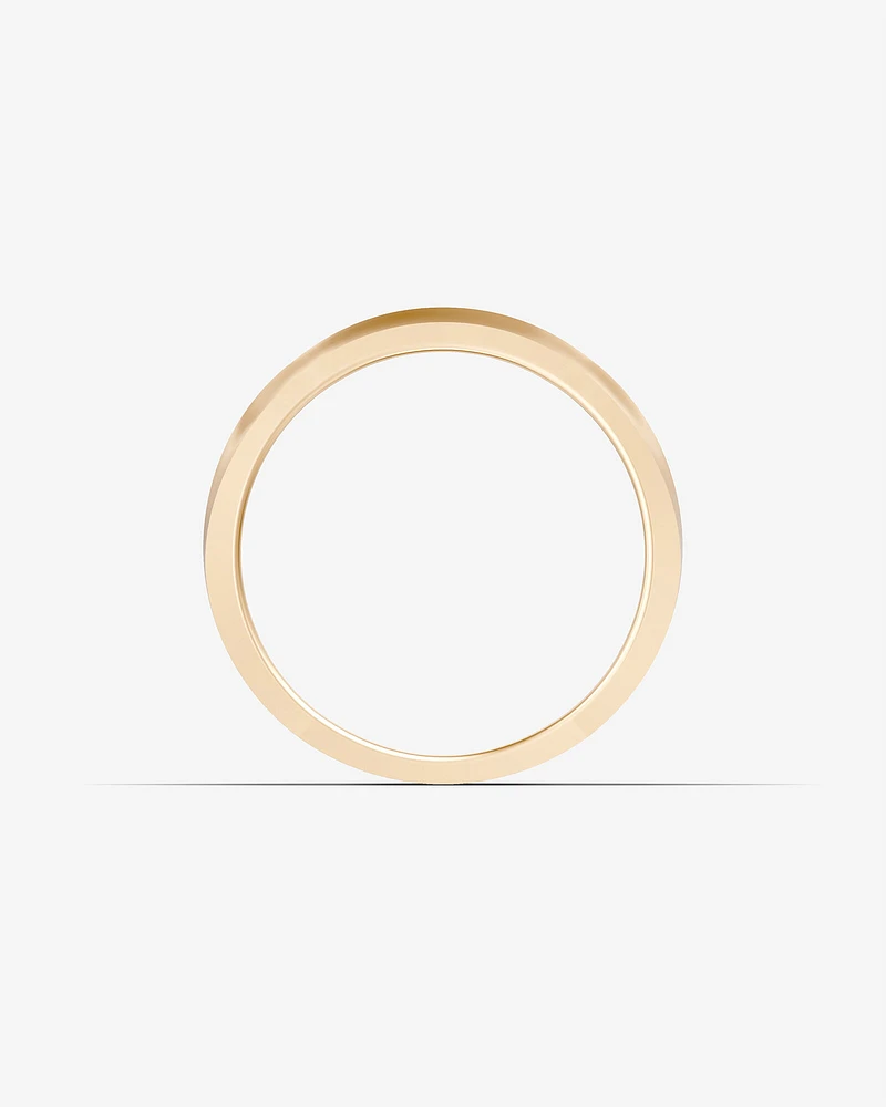 15 Carat TW Round Brilliant Half Bevelled Edge Channel Set Men's Ring in 10kt Yellow Gold
