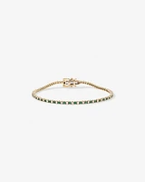 0.68 Carat TW Diamond and Created Emerald Tennis Bracelet in 10kt Yellow Gold