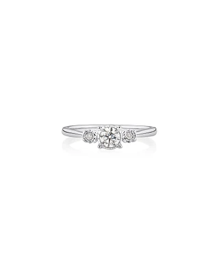 Evermore Three Stone Engagement Ring with 0.33 Carat TW of Diamonds in White Gold