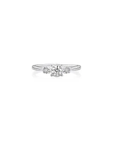 Evermore Three Stone Engagement Ring with 0.33 Carat TW of Diamonds in White Gold