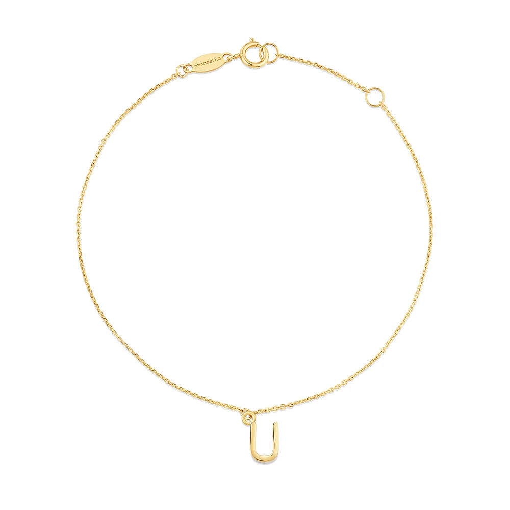19cm (7.5") C Initial Bracelet in 10kt Yellow Gold