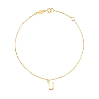 19cm (7.5") C Initial Bracelet in 10kt Yellow Gold