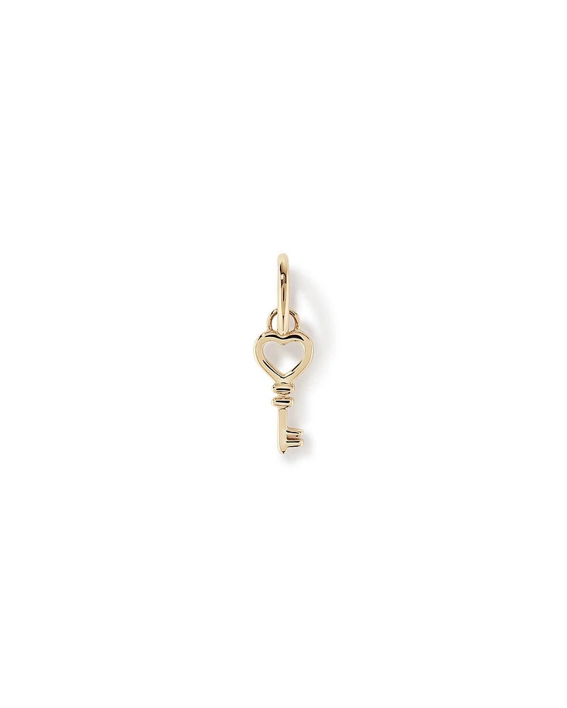 Love Heart Key Pendant in 10kt Yellow Gold