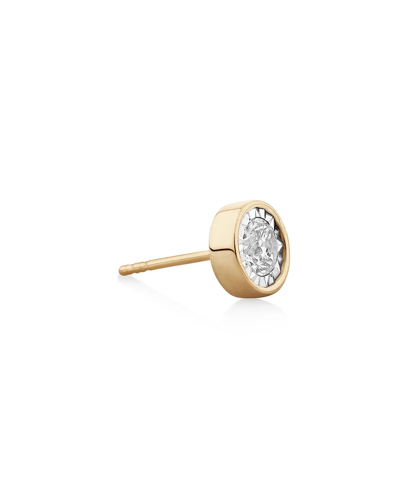 Single Solitaire Stud Earring with 0.30 Carat TW of Diamonds In 10kt Yellow Gold