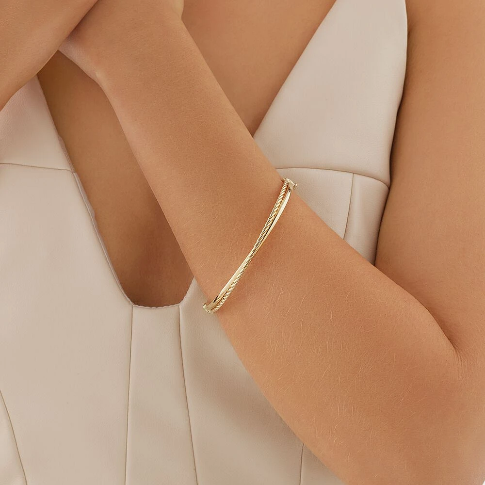 65mm Double Twist Bangle in 10kt Yellow Gold