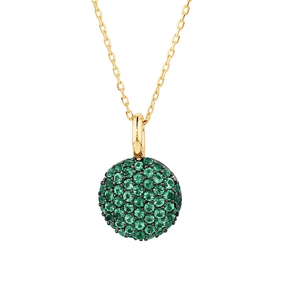 Stardust Emerald Pave Pendant in 10kt Yellow Gold