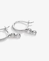 Boucles d'oreilles à double goutte avec 0,48 carat TW de diamants en or blanc 18 kt