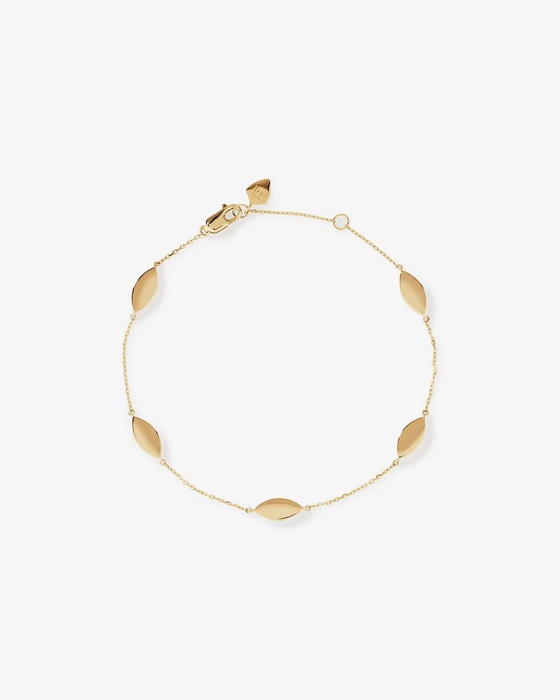Marquise Station Bracelet in 10kt Yellow Gold
