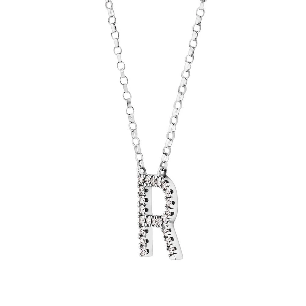 A' Initial necklace with 0.10 Carat TW of Diamonds in 10kt White Gold