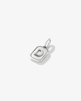 Letter Z Mother of Pearl Initial Pendant in Sterling Silver
