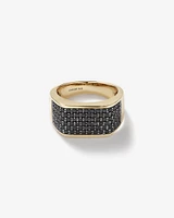 Black Diamond Ring with 1.70TW of Diamonds in 10kt Yellow Gold