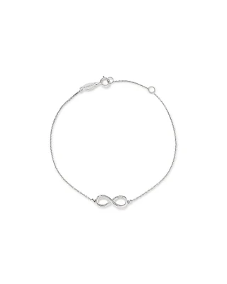 Bracelet en argent sterling avec accent de diamant à motif infini