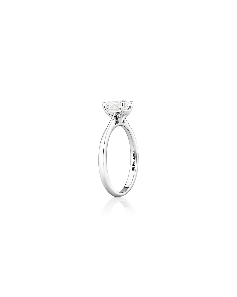 Evermore Certified Solitaire Ring With 1 Carat TW Diamond In 14kt White Gold