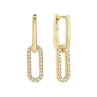 Pendants d'oreilles trombone en or jaune 10 K avec diamants totalisant 0,34 ct