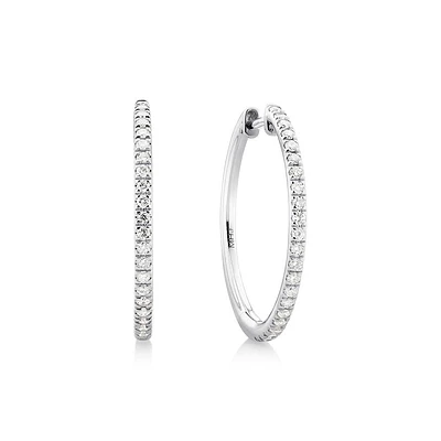 Pave Hoops with Carat TW of Diamonds in 10kt Gold