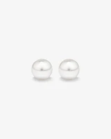 Stud Earrings with 4mm Round Cultured Freshwater Pearl in Silver