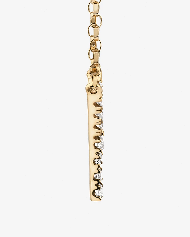 "K" Initial Necklace with 0.10 Carat TW of Diamonds in 10kt Yellow Gold