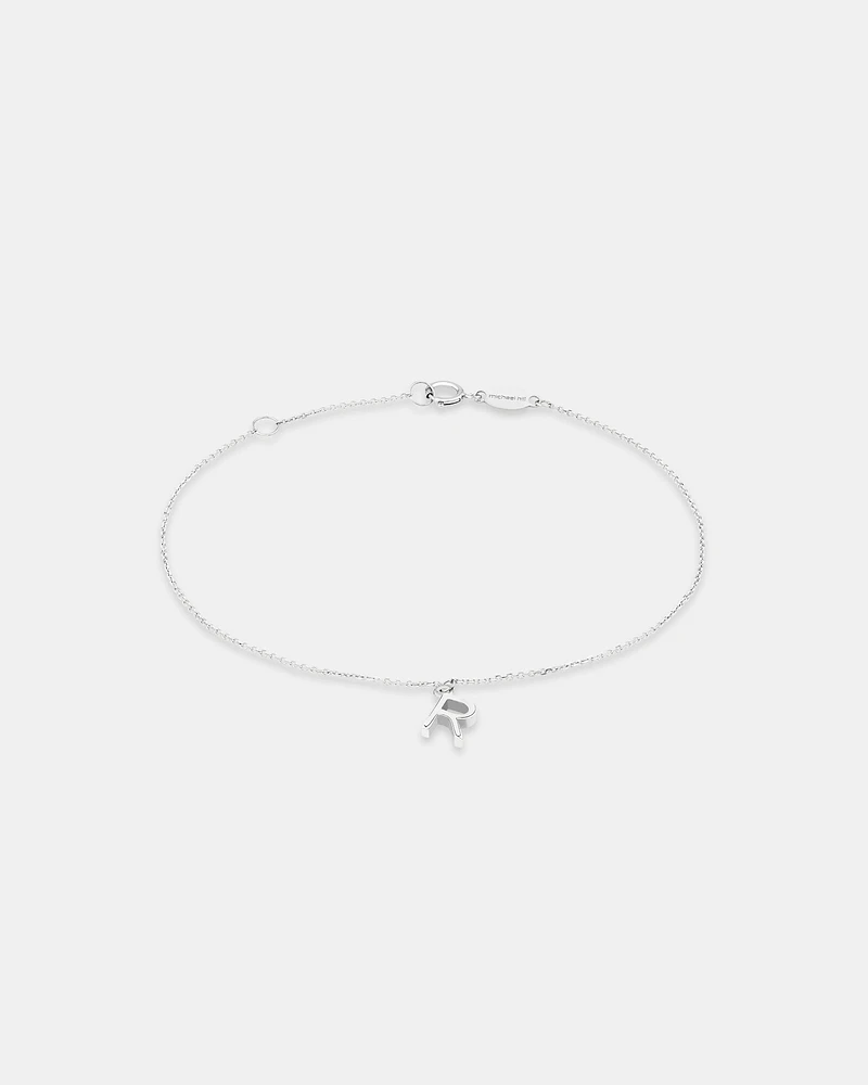 Bracelet à initiale « D » en argent