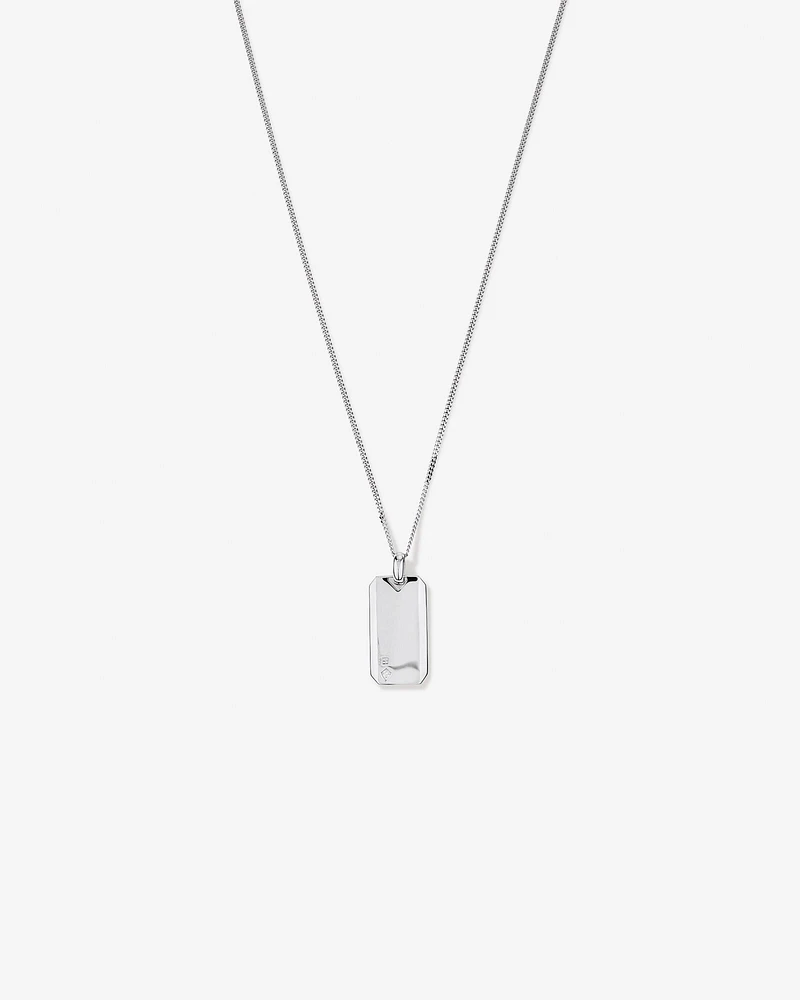 Plaque d'identité en argent sterling avec diamant