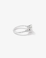 1.73 Carat TW Oval Cut Laboratory-Grown Diamond Marquise Cut Side Stone Engagement Ring in 14kt White Gold