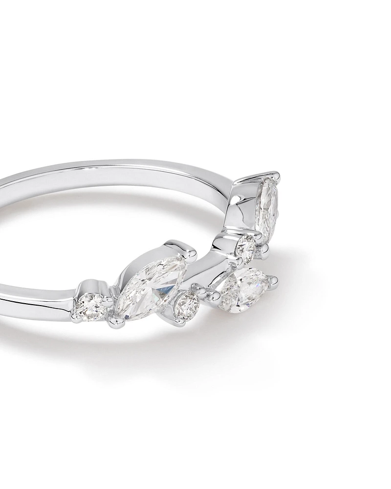 0.57 Carat TW Vines Laboratory-Grown Diamond Ring in 10kt White Gold