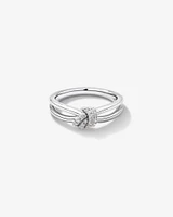 0.11 Carat TW Diamond Knots Ring in Sterling Silver