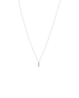 Cubic Zirconia Chevron Pendant Necklace in Sterling Silver