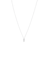 Cubic Zirconia Chevron Pendant Necklace in Sterling Silver